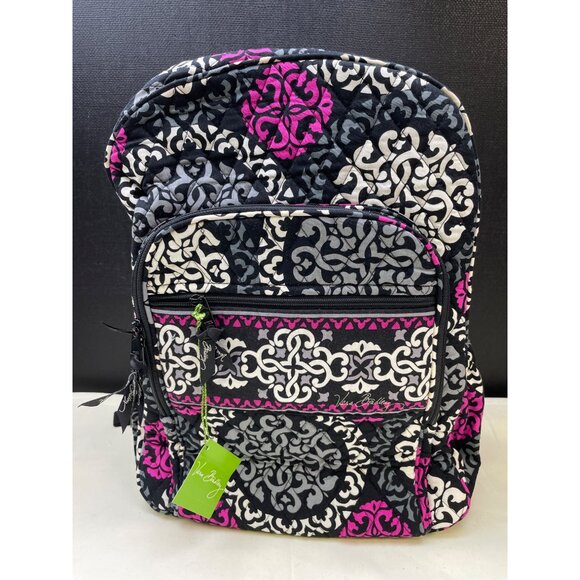 Vera Bradley Canterberry Magenta Women\'s Black Pink Floral Back Pack SKU 6091 main image 10
